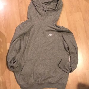 Grey cowelneck hooded Nike sweatshirt